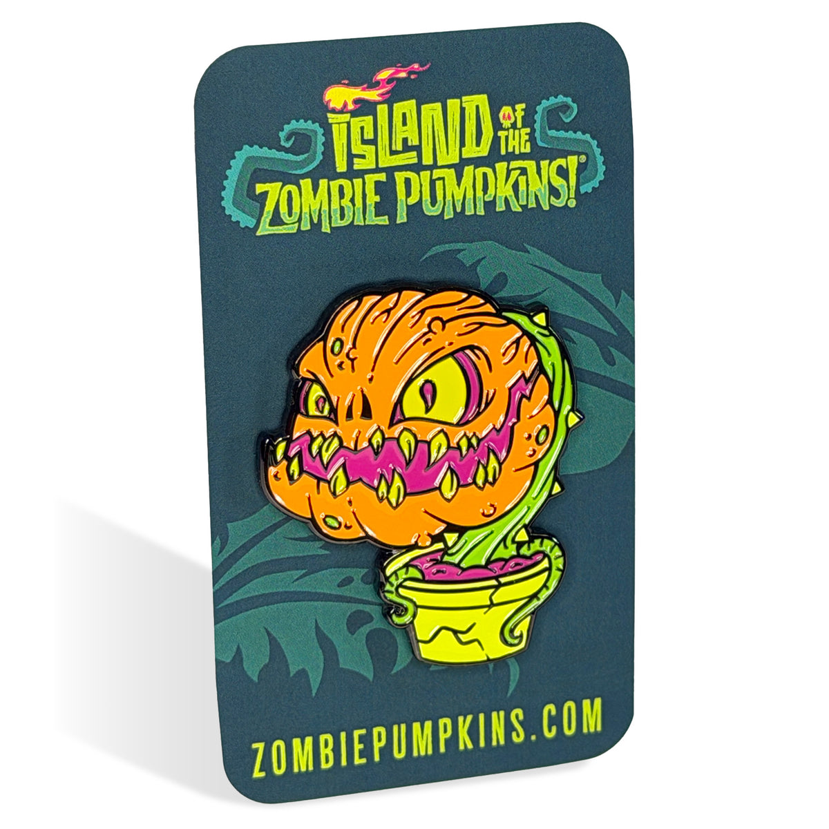 Island of the Zombie Pumpkins! - Enamel Lapel Pin