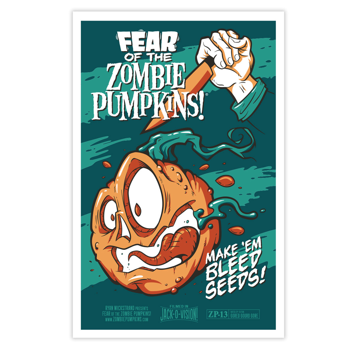 Fear of the Zombie Pumpkins! - Print