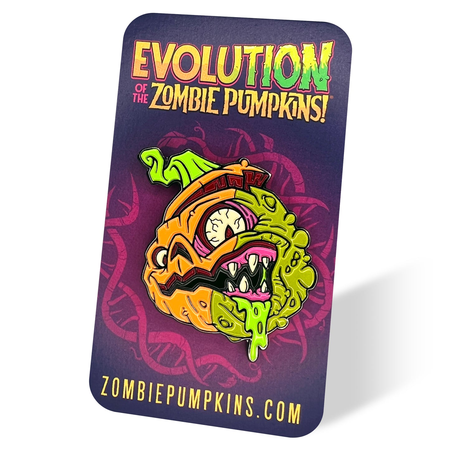 Evolution of the Zombie Pumpkins! - Enamel Lapel Pin