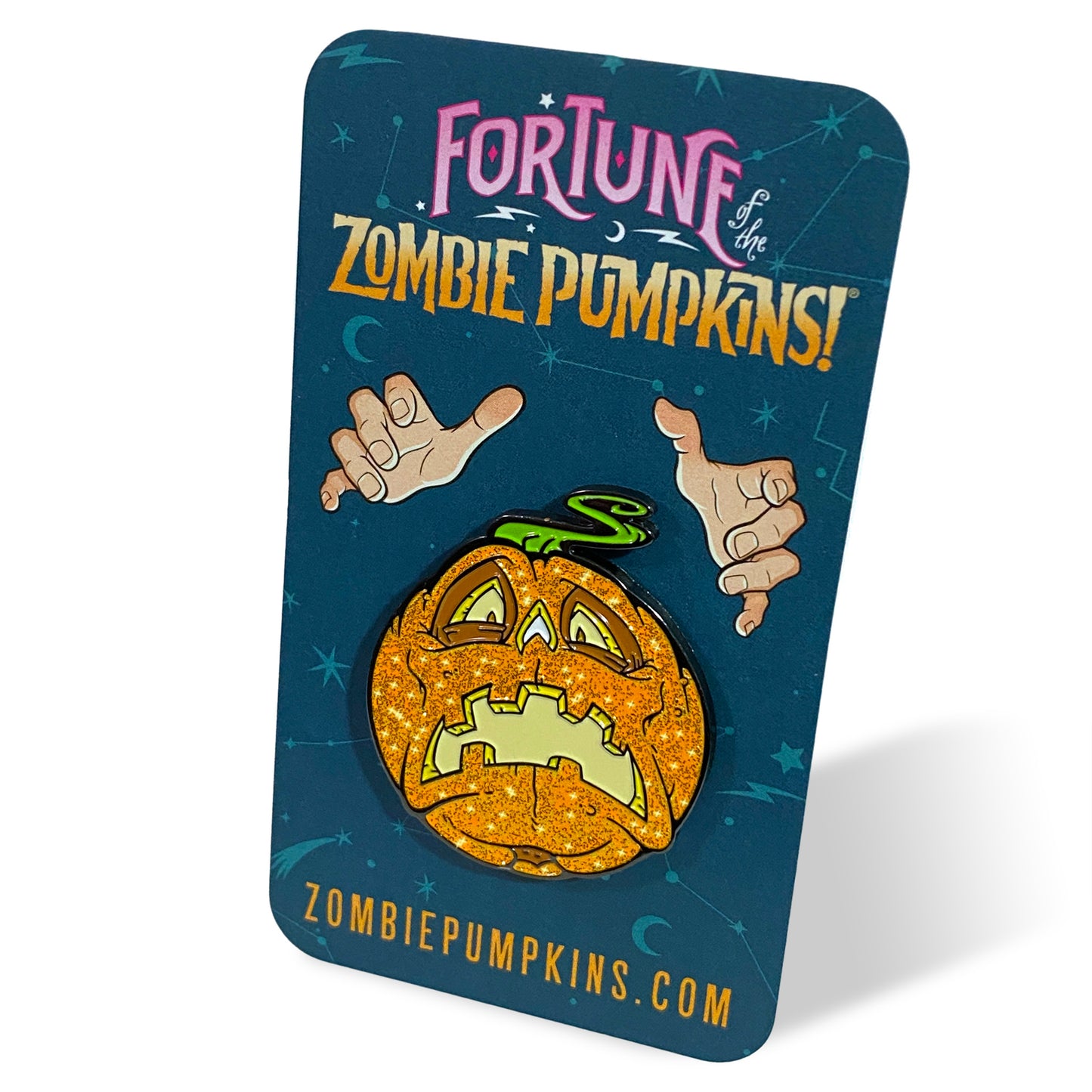 Fortune of the Zombie Pumpkins! - Enamel Lapel Pin