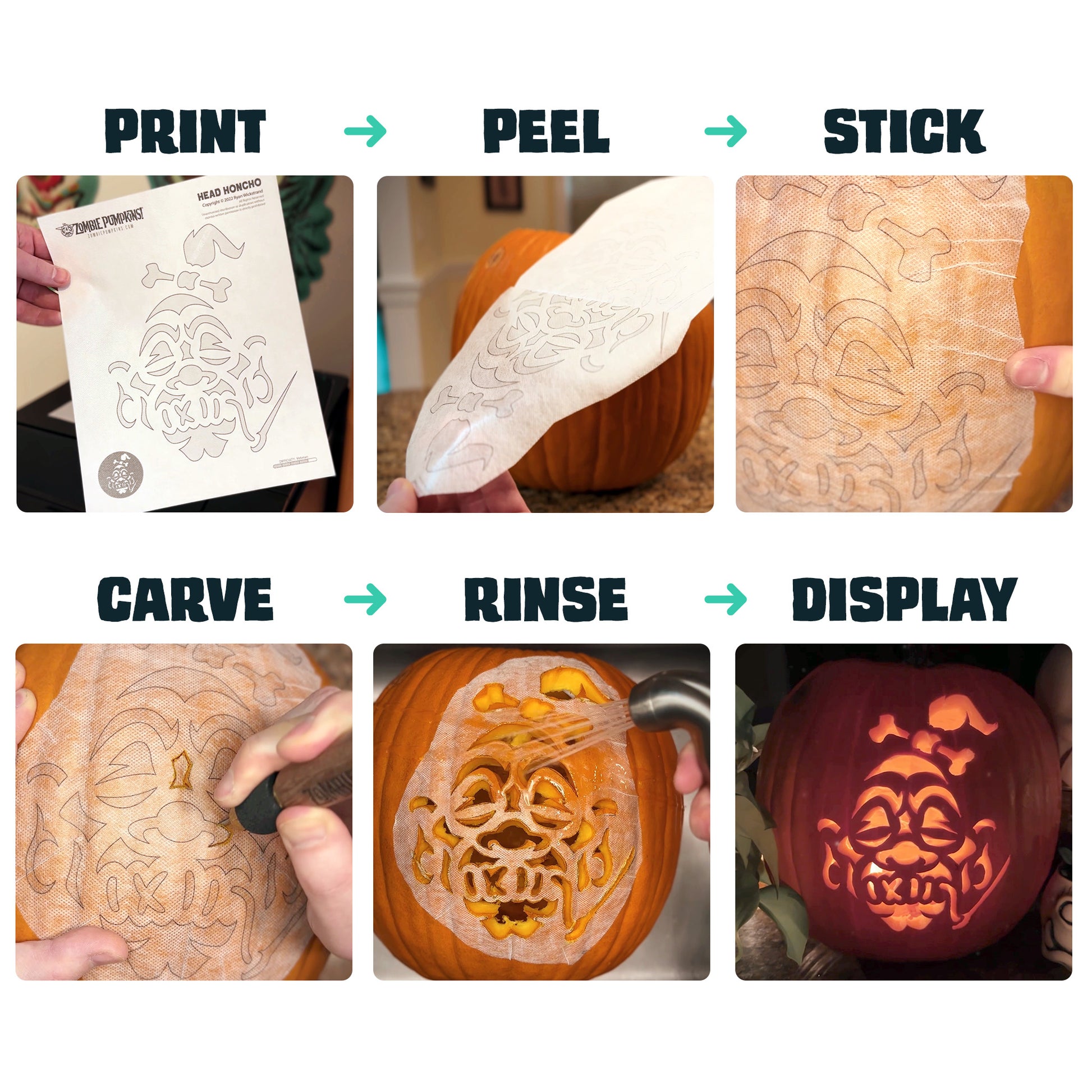 Stick 'n Carve Transfer Sheets – Zombie Pumpkins stick-n-carve-transfer-sheets-zombie-pumpkins